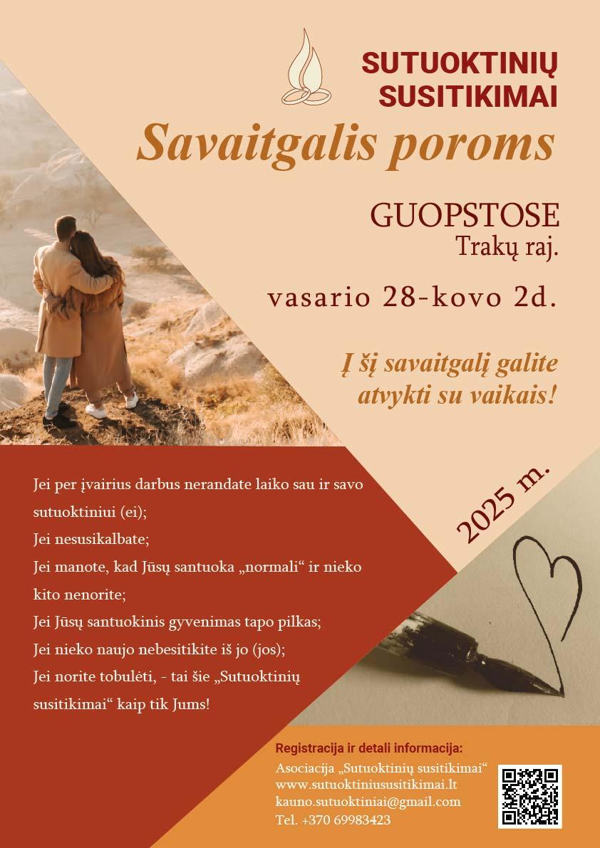 Savaitgalis sutuoktiniams su vaikais Guopstos 2025.02.28 03.02 internet. skelbimas