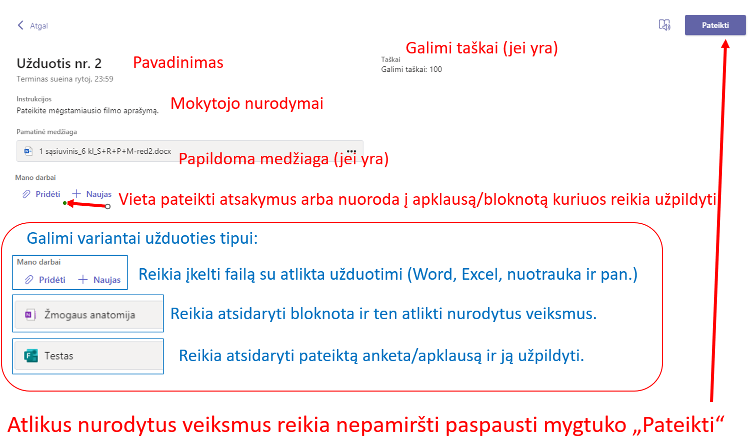 teams uzduotis